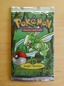 Pokemon WOTC Jungle Unlimited Booster Pack Vintage Sealed New TCG Scyther 🐲 - Image 1