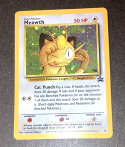 Pokemon TCG Meowth 10/53 Wotc Promo Holo LP Gameboy GB Vintage Wotc No Creases - Image 2
