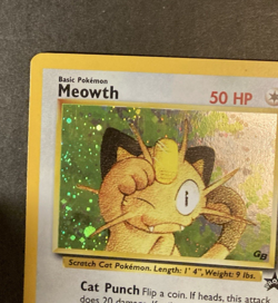 Pokemon TCG Meowth 10/53 Wotc Promo Holo LP Gameboy GB Vintage Wotc No Creases - Image 3
