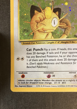 Pokemon TCG Meowth 10/53 Wotc Promo Holo LP Gameboy GB Vintage Wotc No Creases - Image 5