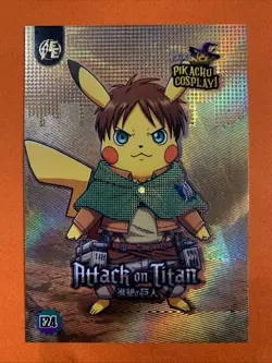 Attack On Titans (Pikachu) #E24 - Gold Holo Box Hit - Pikachu Cosplay Pokemon - Image 1