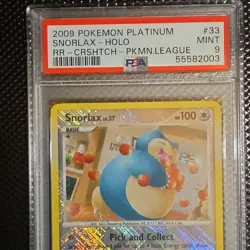 Pokemon TCG Snorlax Platinum League Promo Cross Hatch Holo #33 PSA 9 - Image 1