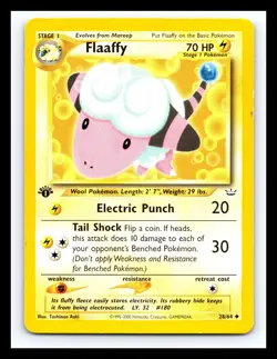 💥 FLAAFFY 1st Edition Pokemon TCG 2001 Neo Revelation Set Non HOLO # 28/64 - Image 1