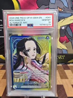 Namco One Piece Boa Hancock OP14-041 Alternate Art Foil Leader EN PSA 10 - Image 1