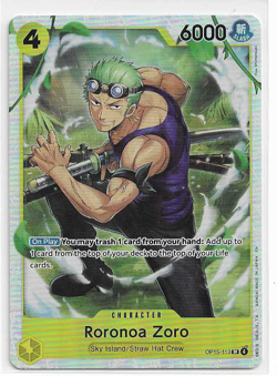 ONE PIECE ADVENTURE ON KAMI'S ISLAND RORONOA ZORO OP15-113 FOIL (NEVER PLAYED) - Image 1