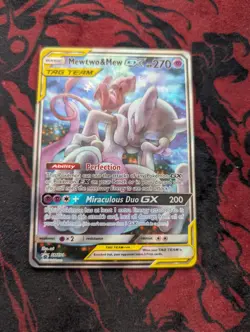 Pokemon TCG Mewtwo and Mew GX Sun Moon SM191 Holo Promo Card mint - Image 1