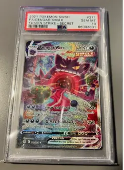 Pokemon 2021 Gengar VMAX 271/264 Alt Art Fusion Strike GEM MINT PSA 10 - Image 1