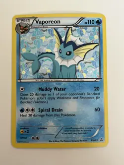 Vaporeon Black and White Promo Holo Card #BW89 - Image 2