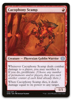 LP Cacophony Scamp #124 Phyrexia All Will Be One ONE Magic MTG - Image 1