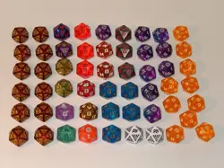 Magic The Gathering RARE D20 Oversize Life Counter Lot of 55 Dice LOTR NEW MINT! - Image 1