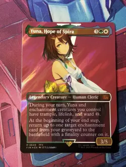 Yuna, Hope of Spira (Final Fantasy) NM *surge foil* Borderless MTG #549 - Image 1