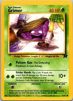 Grimer 57/82 Team Rocket Unlimited Common Pokemon TCG - LP - Image 1