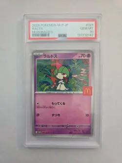 2025 POKEMON JPN M-P PROMO MCDONALD'S #021 RALTS PSA 10 - Image 1