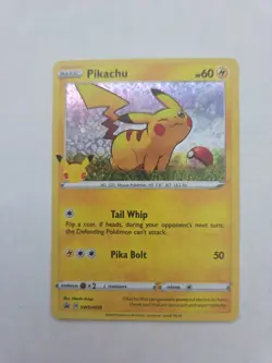 Pikachu SWSH039 NM Disco Holo OFC 25th Pokemon Anniversary General Mills Promo! - Image 1