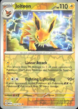 Pokemon TCG - Jolteon SV: Scarlet & Violet 151 135/165 NM - REVERSE HOLO - Image 1