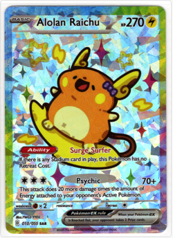 Pokemon Cracked Ice Holo - Rainbow Boarder * Fan Art * ALOLAN RAICHI - Image 1