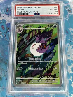 Pokemon Arbok Temporal Forces Illustration Rare #176 PSA 10 English - Image 1