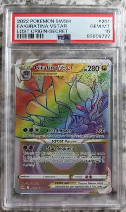 Pokemon Lost Origin Giratina VStar #201/196 Rainbow Secret Rare PSA 10 GEM MINT - Image 1