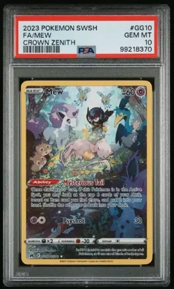 2023 POKEMON SWORD & SHIELD CROWN ZENITH #GG10 FULL ART MEW PSA 10 - Image 1