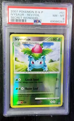 Pokemon - Ivysaur Reverse Holo - Secret Wonders - # 51 - PSA 8 - Image 1