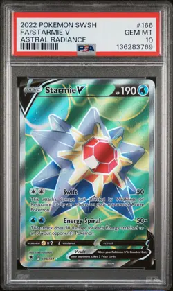2022 Pokemon Sword & Shield Astral Radiance Starmie V PSA 10 #166 - Image 1