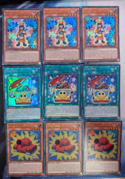YuGiOh! 3x Toy Tank 3x Toy Box 3x Toy Soldier 9 Cards Total BLTR Ultra 1st - Image 1