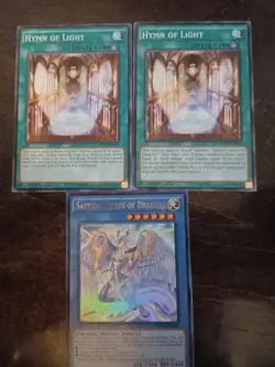 yugioh saffira, Queen of Dragons and Hym of Light mixed lot - Image 1