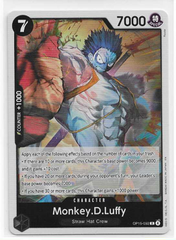 ONE PIECE ADVENTURE ON KAMI'S ISLAND MONKEY.D.LUFFY OP15-092 FOIL (NEVER PLAYED) - Image 1