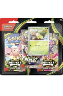Pokemon Mega Evolution Perfect Order 3-Pack Blister (Chikorita Promo) - IN HAND✅ - Image 1