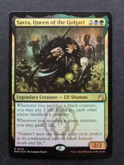 MTG Savra, Queen of the Golgari (218) | LP Foil | Ravnica Remastered {RVR} - Image 1