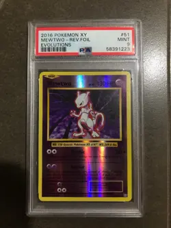 2016 Pokemon XY Evolutions #51 Mewtwo Reverse Foil PSA 9 MINT - Image 1