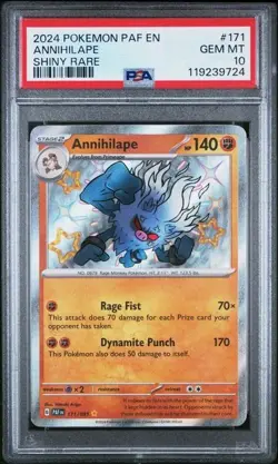 2024 POKEMON PAF EN-PALDEAN FATES #171 ANNIHILAPE SHINY RARE PSA 10 - Image 1