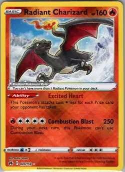 Radiant Charizard 020/159 Crown Zenith - Pokemon Card - NM - Image 1