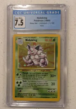 Nidoking Holo 1999 Base Set 11/102 Pokemon Card - CGC 7.5 - Image 1