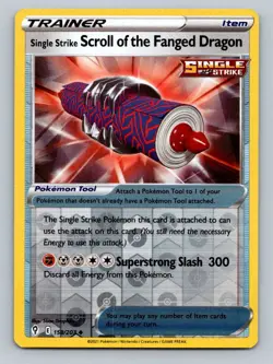 Pokemon Single Strike Scroll of the Fanged Dragon SWSH07 158/203 NM Reverse Holo - Image 1