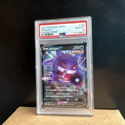 2021 POKEMON SWORD & SHIELD FUSION STRIKE #156 GENGAR V PSA 10 - Image 2
