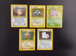 Pokemon Nidoking Hitmonchan Magneton Clefable Clefairy Base Set 2 Holo Lot - Image 1