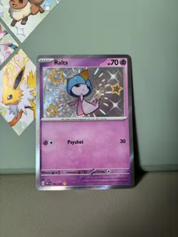 Pokemon TCG Ralts Card 153/091 Paldean Fates Baby Shiny - Image 1