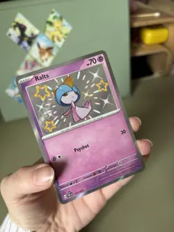 Pokemon TCG Ralts Card 153/091 Paldean Fates Baby Shiny - Image 3
