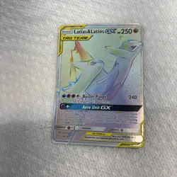 Pokemon Latias & Latios GX TAG TEAM Secret Rare Full Art 190/181 Sm-Team Up Holo - Image 4