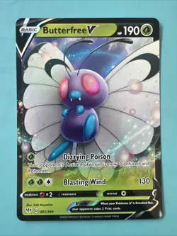 Butterfree V Ultra Rare Full Art Holo 001/189 Pokemon Darkness Ablaze - Image 1
