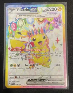 Pikachu EX 219/191 Ultra Rare Rainbow Border - Pokemon TCG - Surging Sparks - NM - Image 1