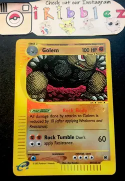 GOLEM 49/165 MP Reverse Holo Expedition Base Set Pokemon Card. Fast Shipping! - Image 1