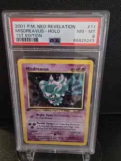 PSA 8 2001 POKEMON NEO REVELATION | 1ST EDITION MISDREAVUS-HOLO 11 - Image 1