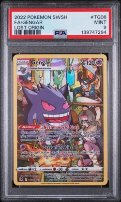 2022 POKEMON SWORD & SHIELD LOST ORIGIN #TG06 FULL ART/GENGAR PSA 9 - Image 1