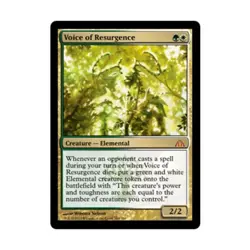 WOTC MtG Dragon's Maze Voice of Resurgence (MR) (Foil) EX - Image 1