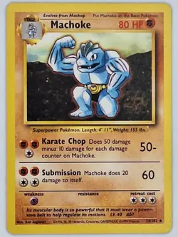 Machoke 34/102 Pokemon - Base Set LP - Image 1