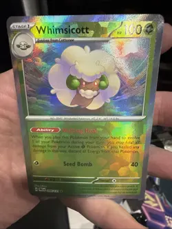 Pokemon Whimsicott Prismatic Evolutions 008/131 Reverse Master Ball Holo Rare - Image 2