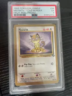 Mathew Sussman 1999 Pokemon Jungle Gold Border Meowth #56 PSA 5 - Image 1
