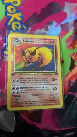 Pokemon TCG Flareon 1st Edition Jungle Card 19/64 Regular Non-Holo Rare - Image 1